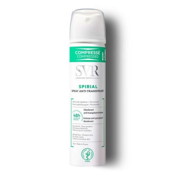 SVR Spirial antiperspirant spray regulates sweat secretion, absorbs moisture and reduces unpleasant odor.