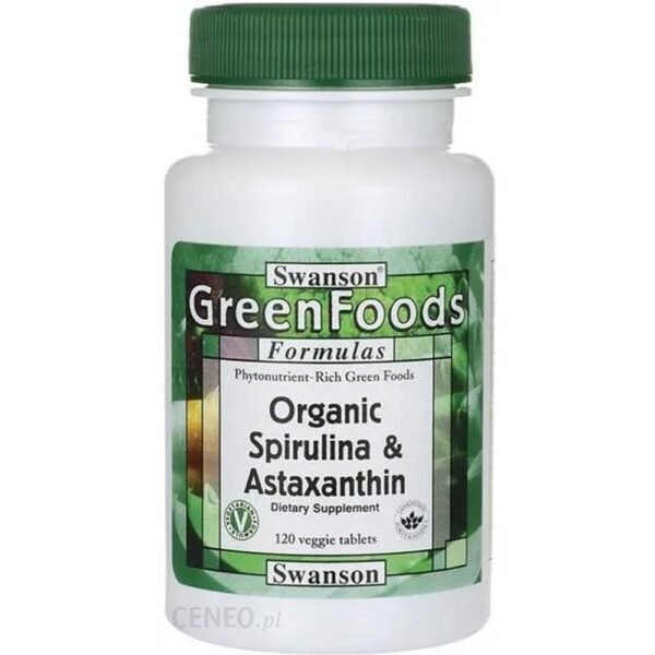 Swanson Organic Spirulina & Astaxanthin - dietary supplement in tablets. DESCRIPTION: Spirulina and Astakassanthin can? , show positive properties in terms of cellular protection.