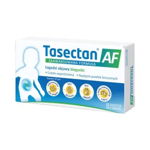 Tasectan AF is a medical device in the form of tasteless sachets that relieves the symptoms of diarrhea.