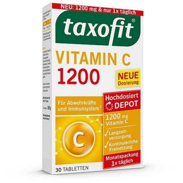 The taxofit Vitamin C 1200 supports, with high doses of vitamin C, the normal function of the immune system.