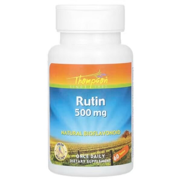 Rutin, a citrus antioxidant and bioflavonoid found in certain fruits and vegetables, may support vascular health.