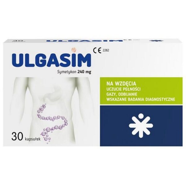 ULGASIM is intended for use as an aid in preparing patients for diagnostic examinations of the abdominal organs (ultrasound, endoscopy and radiography), in order to remove gases and air from the digestive tract, which improves the quality of the resulting images. .
