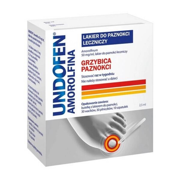 Undofen Amorolfine Nail Polish is a topical antifungal medication.