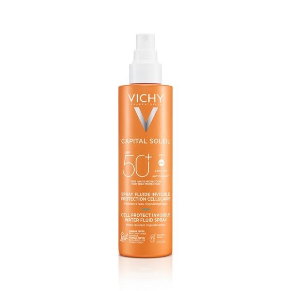 VICHY Capital Soleil Cell Protect Water provides the skin with protection against the negative effects of sunlight at the SPF50 level.