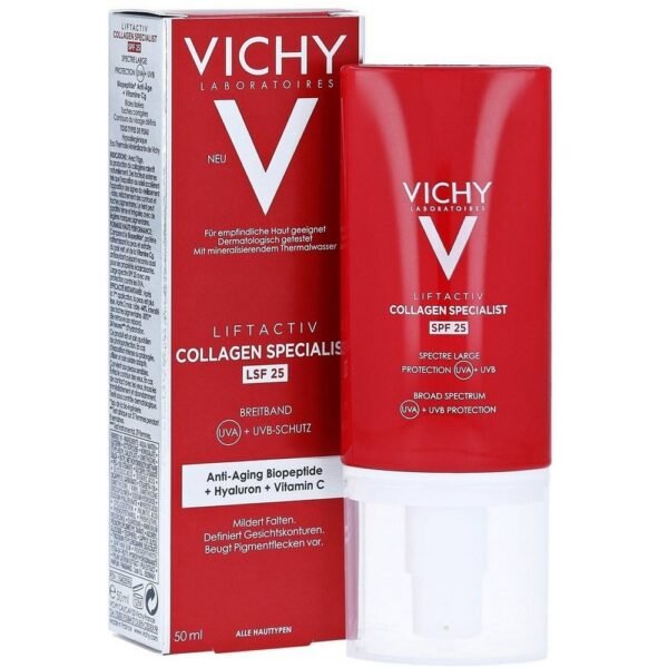 Liftactiv Collagen Specialist SPF 25 cream, which smoothes wrinkles, reduces discoloration and shapes the facial contour.