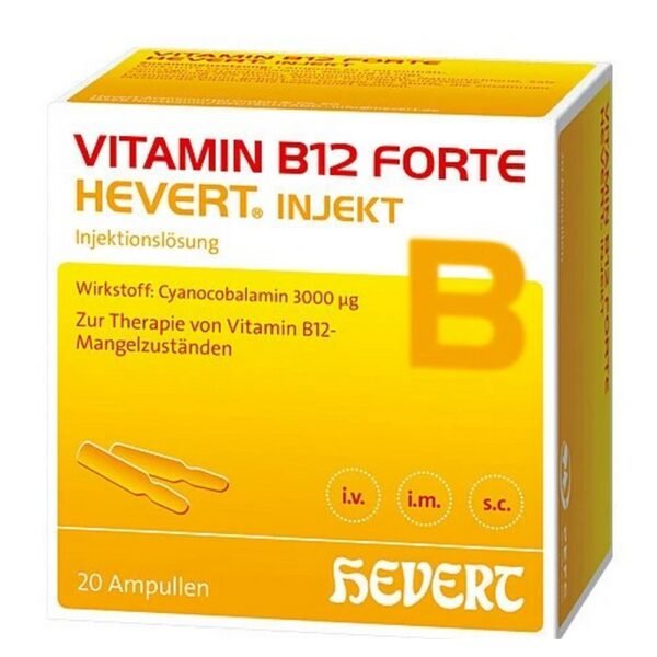 Vitamin B12 Forte-Hevert injectable ampoules, 20X2 ml, Hevert Arzneimittel