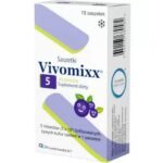 Vivomixx - powdered dietary supplement for preparation of a blueberry-flavored suspension containing 5 billion freeze-dried live bacterial cultures.