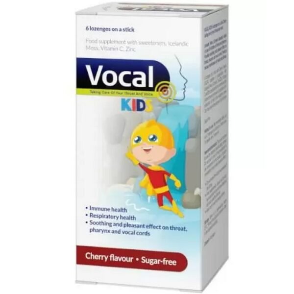 Vocal Kids lollipops - a dietary supplement in the form of lollipops, containing Icelandic lichen extract, vitamin C and zinc, which help regain the comfort of speaking.