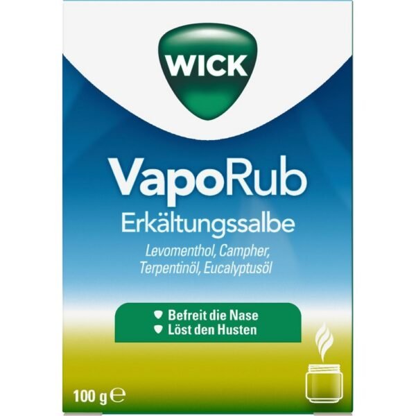 Wick Vaporub can be used to relieve cold symptoms such as colds, hoarseness or a stuck cough.