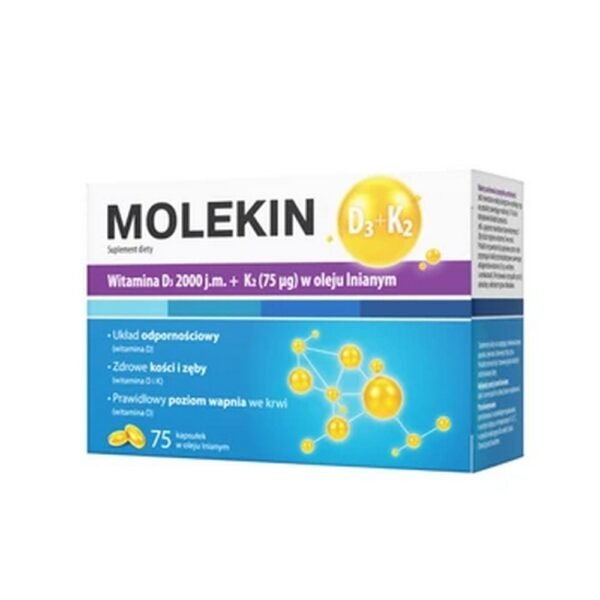 Molekin Max is a dietary supplement in the form of capsules in linseed oil. The product contains ingredients that support the proper functioning of the immune and skeletal systems.