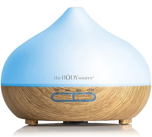 THE BODY SOURCE ESSENTIAL OIL SCENT DIFFUSER, ULTRASONIC LED SCENT LAMP WITH 7 COLORS 300ML