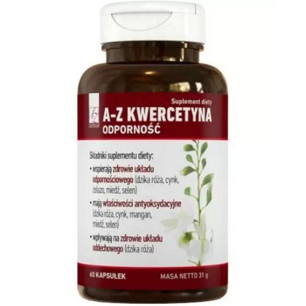 A-Z Quercetin Immunity - a dietary supplement containing an extract from the Japanese pearl tree (Styphnolobium japonicum) containing the natural plant dye quercetin. Additionally, the supplement has been enriched with a wild rose extract (Rosa canina) and a mineral premix.