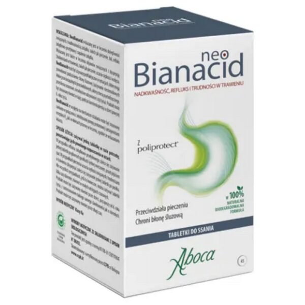 Aboca NeoBianacid is a medical device for use in the treatment of ailments related to hyperacidity of the stomach.