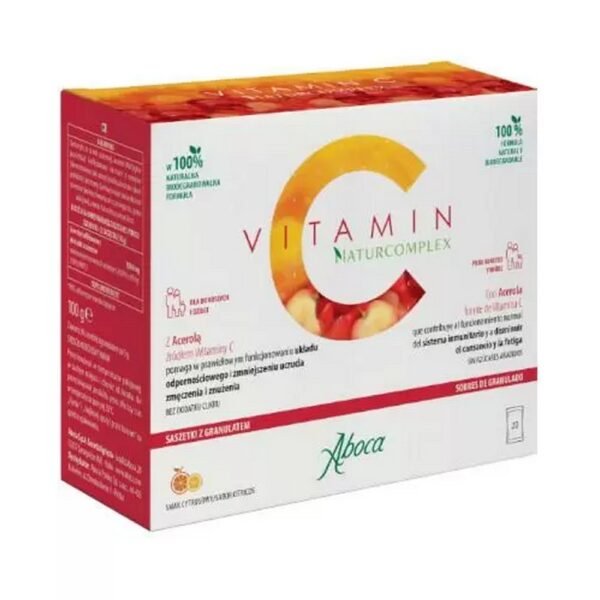 Aboca Vitamin C Naturcomplex - a dietary supplement containing 100% natural vitamin C derived from acerola fruit.