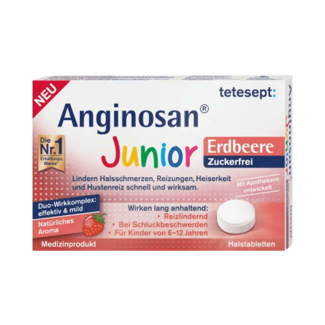 ANGINOSAN JUNIOR THROAT LOZENGES SUGAR-FREE, 20 PCS