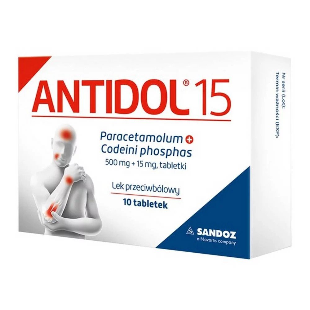 ANTIDOL 15, 500 MG+15 MG, TBL, 10 PCS.