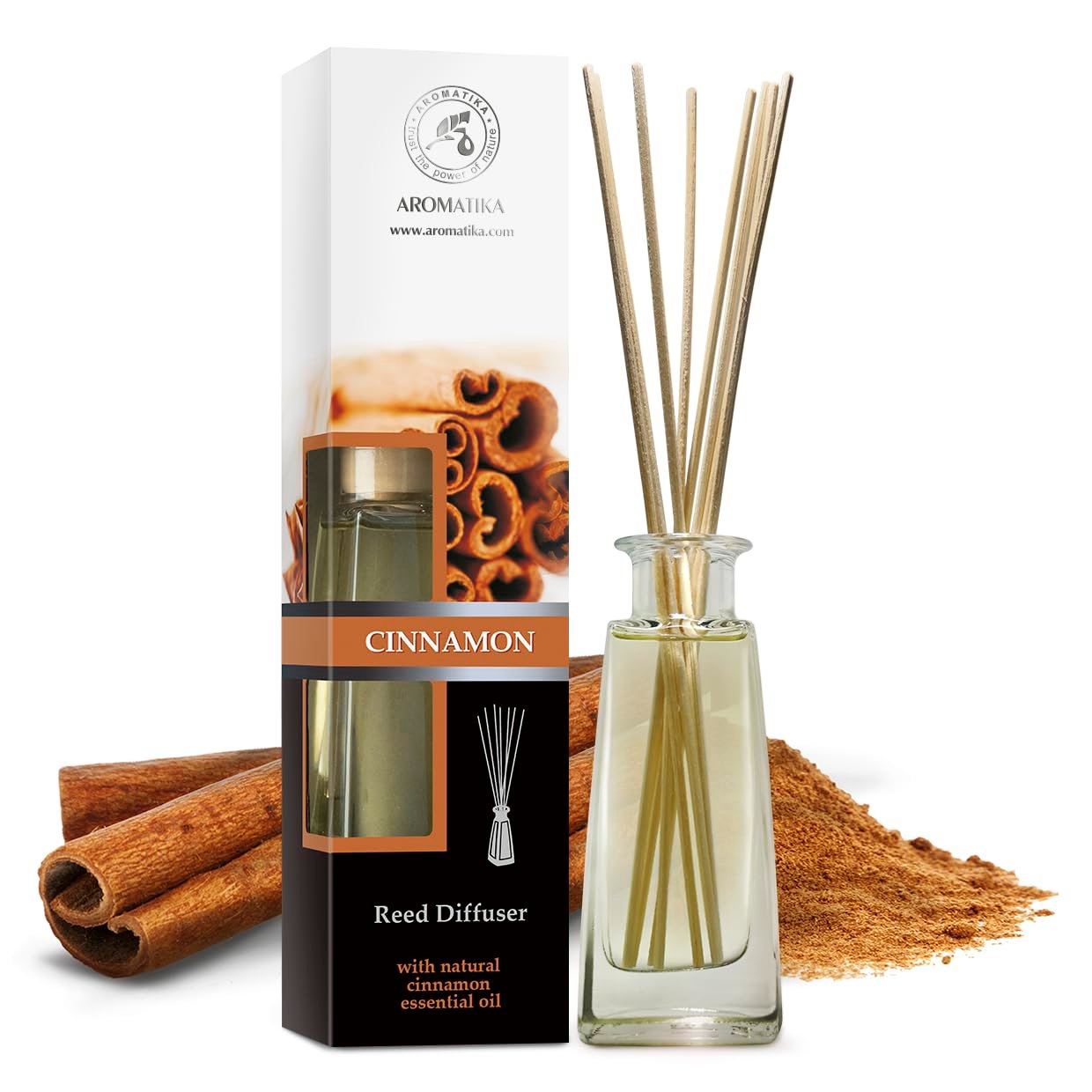 AROMATIKA TRUST THE POWER OF NATURE,SCENTED DIFFUSER WITH CINNAMON STICKS - 100 ML