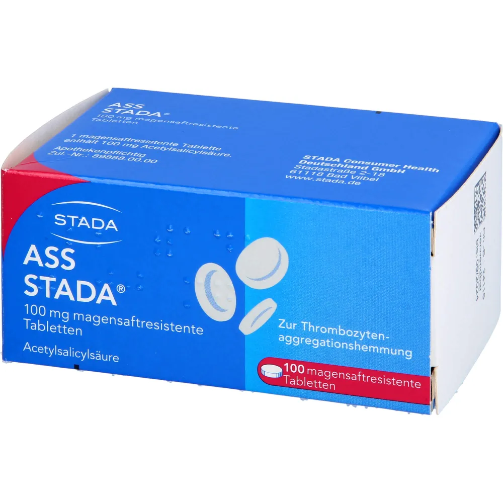 ASS STADA 100 MG MAGENSAFTRESISTENTE TABLETS 100 ST