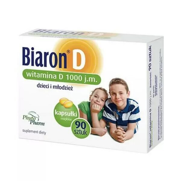 Biaron® Vitamin D 1000 IU is a source of vitamin D intended for daily use in the fall and winter, as well as throughout the year, for people who cannot obtain sufficient sun exposure to maintain adequate vitamin D concentrations.