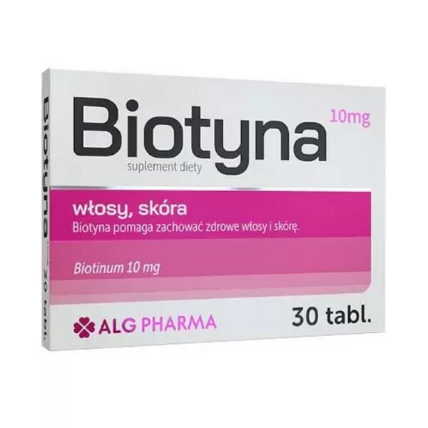 Alg Pharma Biotin - a dietary supplement that helps maintain healthy hair, nails and skin. The product is intended for adults.