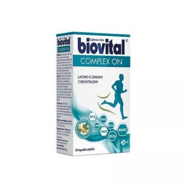 Biovital Complex ON is a dietary supplement containing vitamins and minerals that help reduce feelings of tiredness and tiredness, help maintain proper fertility and reproductive functions, and support the immune system.