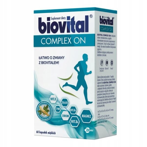 Biovital Complex ON is a dietary supplement containing vitamins and minerals that help reduce feelings of tiredness and tiredness, help maintain proper fertility and reproductive functions, and support the immune system.