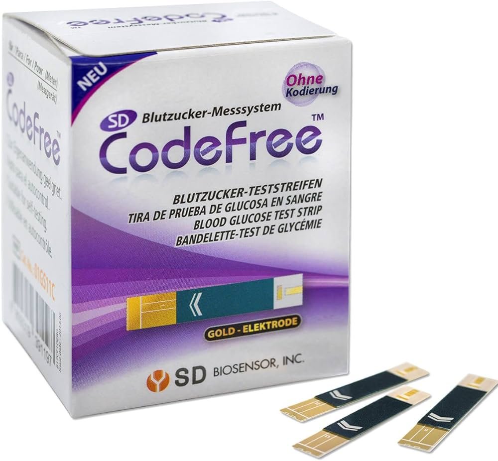 BLOOD GLUCOSE SUGAR TEST STRIPS - SD CODEFREE - VARIOUS PACK SIZES AVAILABLE