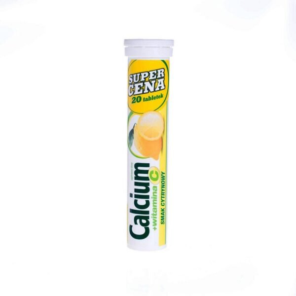 Effervescent tablets with lemon flavor containing vitamin C.