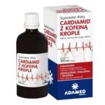 Cardiamide with caffeine drops is a dietary supplement containing caffeine, vitamin B6 and natural plant extracts of hawthorn fruit, ginseng root and guarana seeds.