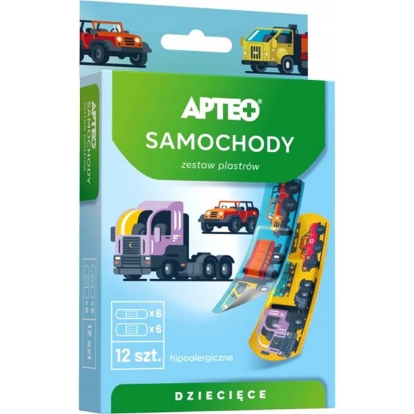 APTEO CARE Children's Automotive Patches are designed to bandage cuts as a mechanical barrier.
