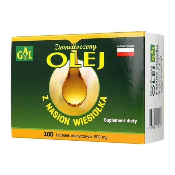 Evening primrose OleoVitum is a dietary supplement containing polyunsaturated fats, as well as vitamin A and vitamin E.