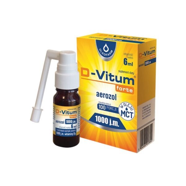 D-Vitum 1000 IU is a dietary supplement containing vitamin D3 in an extremely convenient aerosol.