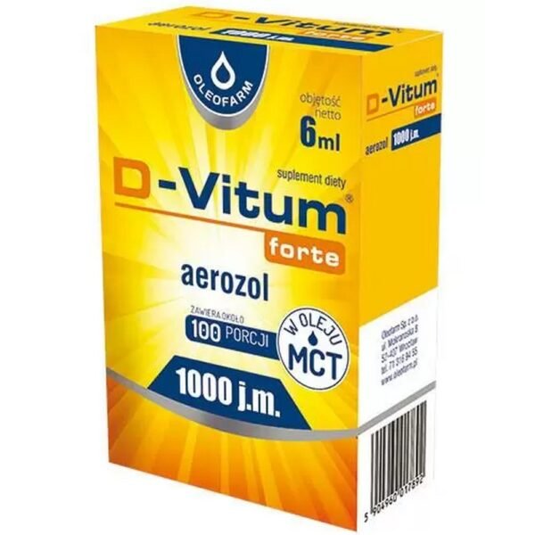 D-Vitum 1000 - a dietary supplement containing vitamin D dissolved in MCT oil.