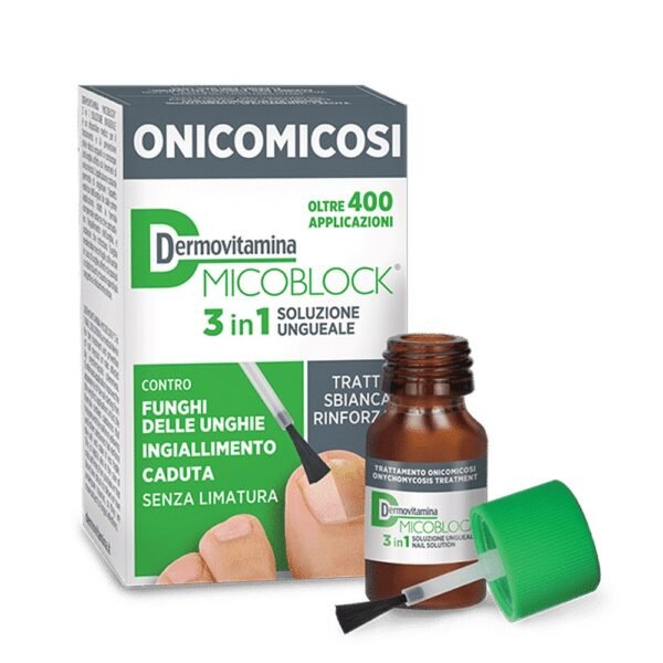 Dermovitamin Mycoblock is a liquid gel-like medical product used for the treatment and prevention of lesions of the hands and feet associated with onychomycosis.