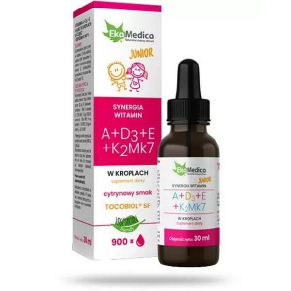 Synergy of vitamins A + D3 + E + K2Mk7 in drops with a unique formula TOCOBIOL SF - dietary supplement.