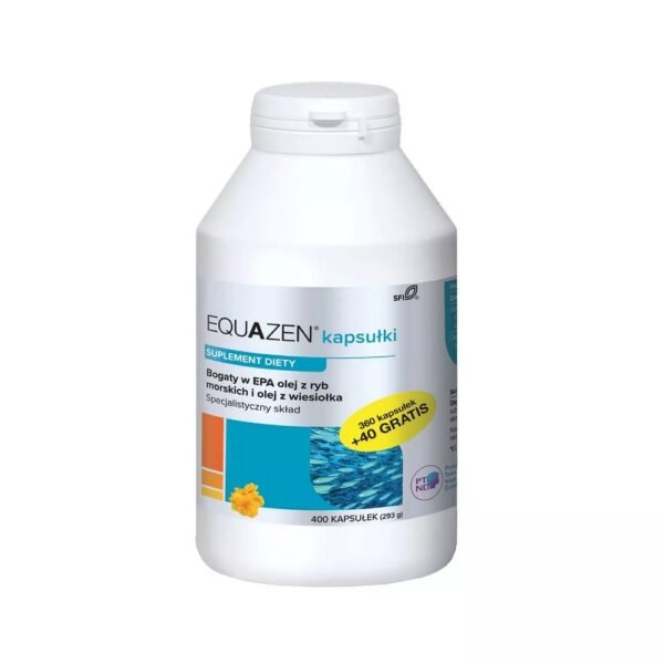 Equazene is a dietary supplement in capsule form containing omega-3 and omega-6 polyunsaturated fatty acids in balanced portions.
