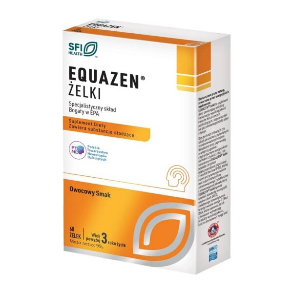 Equazen Jelly is a dietary supplement that is a combination of omega-3 fatty acids, EPA and DHA from fish oil, and omega-6 GLA from borage oil.