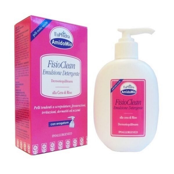 Euphidra AmidoMio FisioClean is a body cleansing emulsion that can restore the functions of the epidermal barrier, moisturizing the skin.