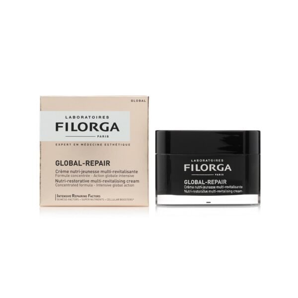This is a daily global restoration cream that targets all signs of skin aging and restores elasticity and vitality.