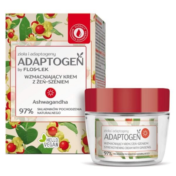 Floslek Adaptogen Firming Day Cream with Ginseng is a gentle cosmetic product with a light and fresh aroma.