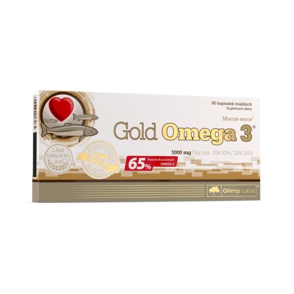Olimp Gold Omega 3 contains omega-3 acids, cold-water fish oil and vitamin E.