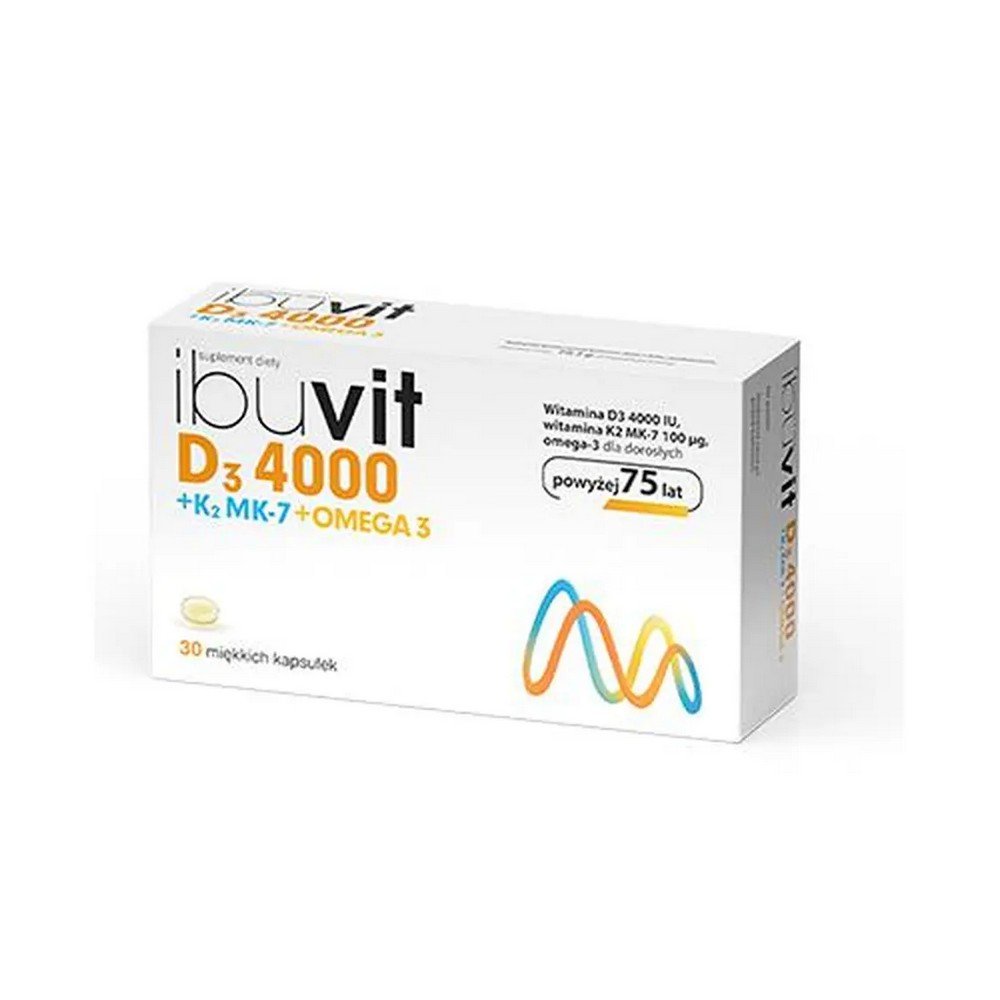 ibuvit d3 4000 k2 mk 7 omega 3 30 capsules Ibuvit D3 4000 + K2 MK-7 Omega 3 is a dietary supplement containing 4000 IU of vitamin D3, 100 mcg of vitamin K2 MK-7 and omega-3 acids in one capsule.