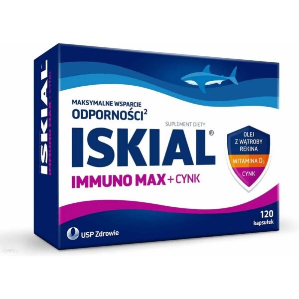 Iskial Immuno Max + Cynk is a dietary supplement containing maximum levels of shark liver oil, vitamin D and zinc.