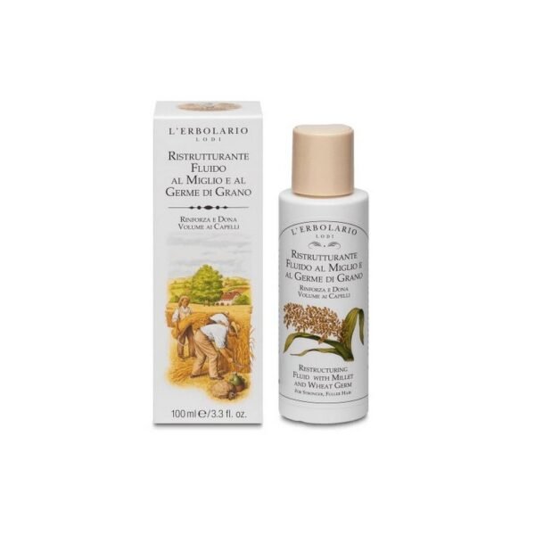 Special oil-non-oil fluid that strengthens and volumizes hair with millet and wheat germ.