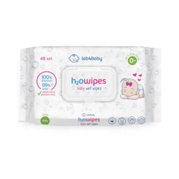 Lab4baby h2o baby wet wipes wipes are a cosmetic product for skin care and cleansing.