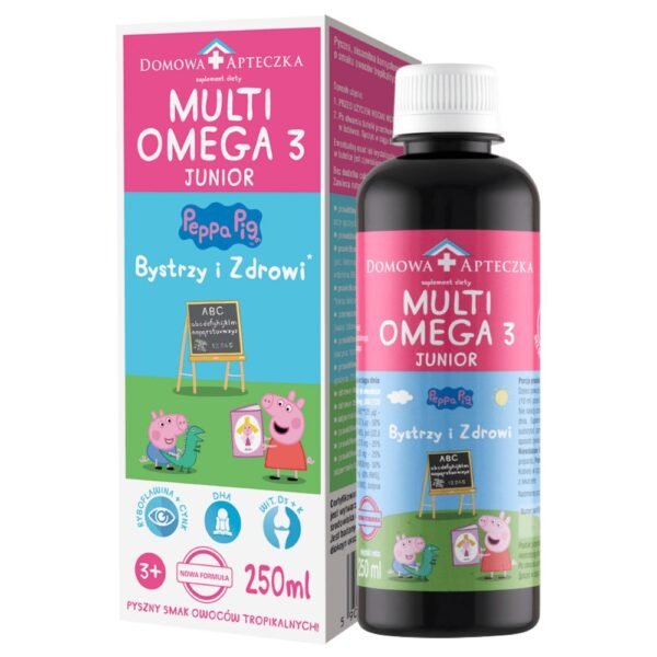 Multiomega 3 Junior is a dietary supplement intended for children over 3 years of age in the form of a liquid with a tropical flavor.