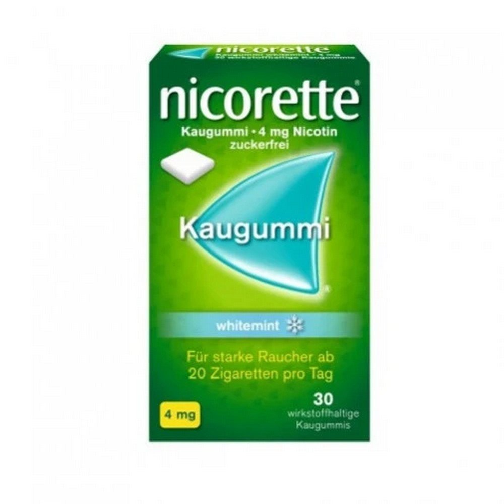 nicorette® 4 mg nicotine chewing gum whitemint for smokers to quit, 30