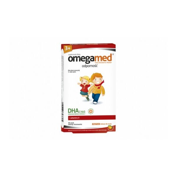 Omegamed Immunity 3+ is a dietary supplement for children over 3 years old, containing vitamin D and DHA, which strengthen the immune system.