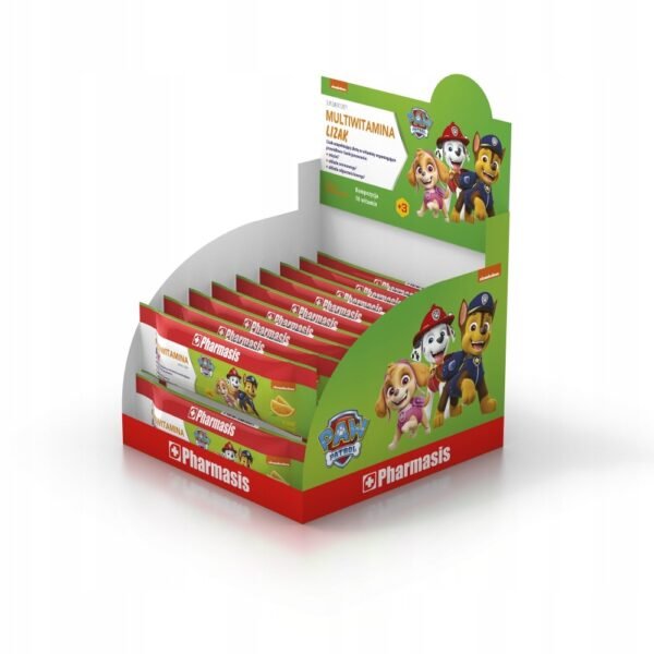 Lollipop “Paw Patrol” with a multivitamin flavor is a dietary supplement intended for children over 4 years old.