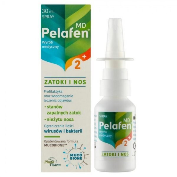 Pelafen MD Sinuses and nose is a medical device intended for the prevention and support of symptoms of sinusitis and rhinitis of various origins, in order to facilitate the mechanical removal of microorganisms from the nasal cavity.